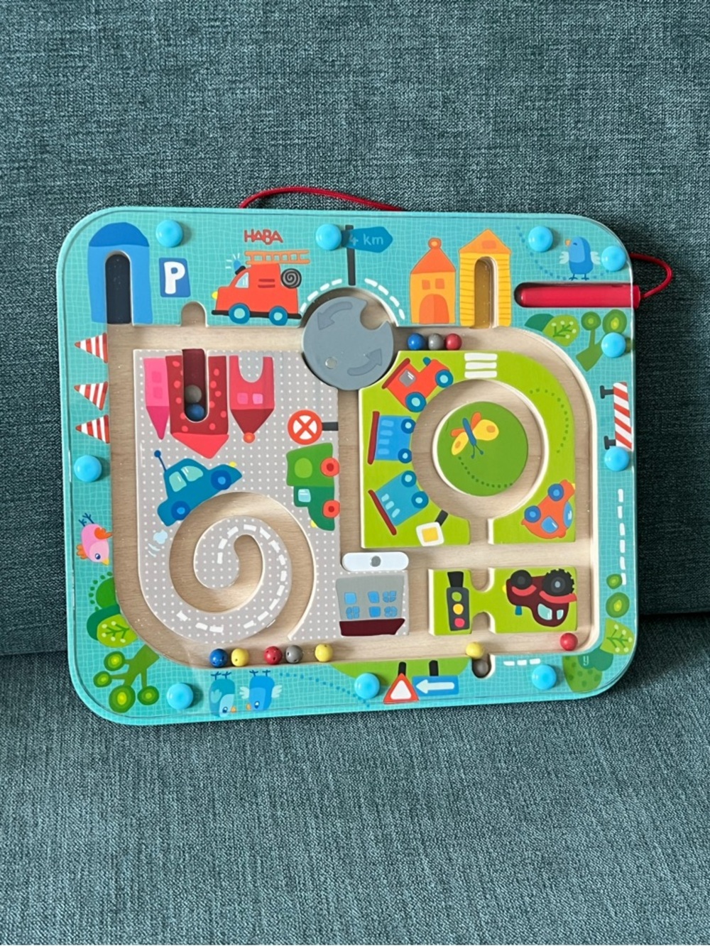 HABA Busy Board for Toddlers: Town Magnetic Maze Puzzle Game - Picture 6 of 7